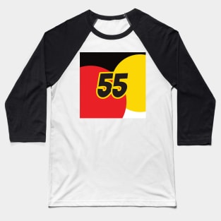 Carlos Sainz Coloured Circles - Driver Number Baseball T-Shirt